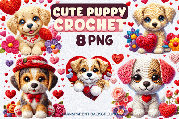 Adorable Crochet Puppy Clipart for Heartfelt Designs