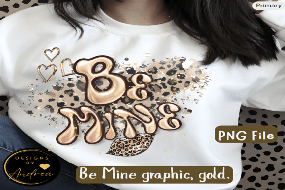 Be Mine Valentine Gold PNG, Retro Letter Design