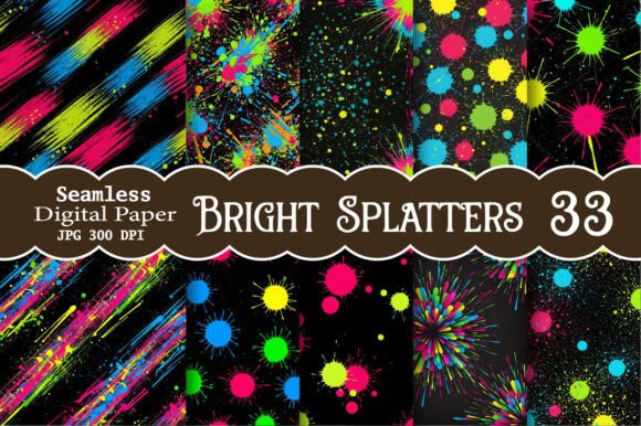 Bright Splatters Digital Pattern: Unleash Your Creativity