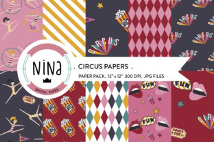 Circus Digital Paper: Creative Scrapbook Designs
