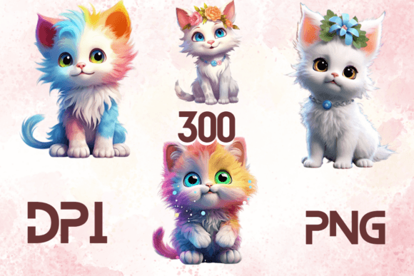 Cute Lovely Baby Cats Sublimation 09: Adorable 3D Design Assets