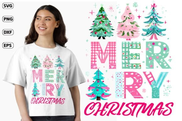 Cute Merry Christmas Tree SVG: Festive Holiday Design