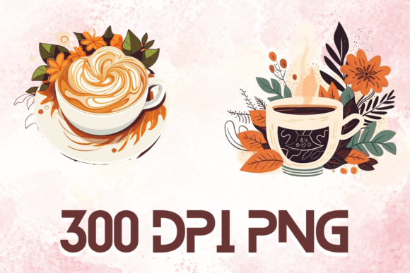 Latte: Watercolor Floral Coffee Cups 07