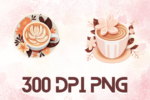 Latte: Watercolor Floral Coffee Cups 09