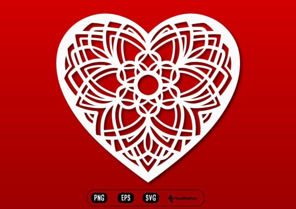Ornate Rose Heart Mandala Cut File: Elegance for Your Crafts