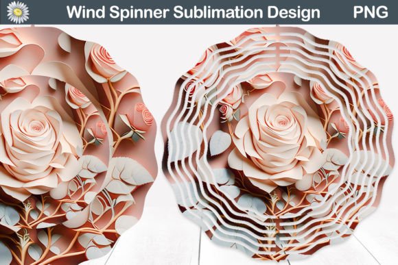 Pastel Rose Wind Spinner: 3D Roses for Vibrant Decor