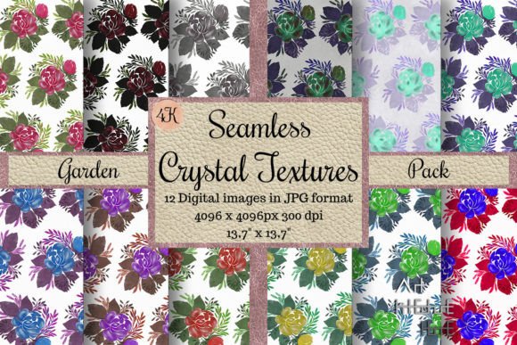 Seamless Crystal Textures: Garden Pack for Creative Design