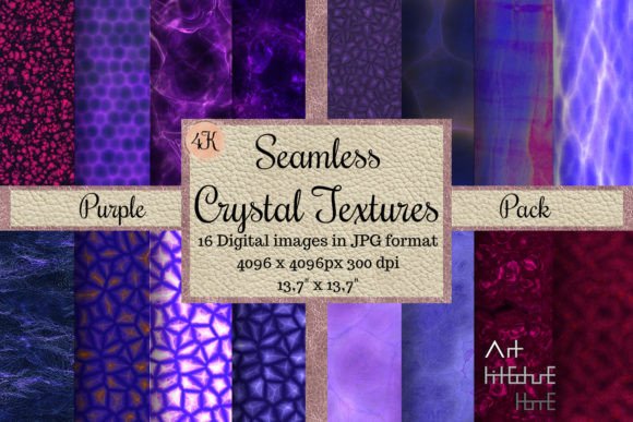 Seamless Crystal Textures - Purple Pack: Design Elegance