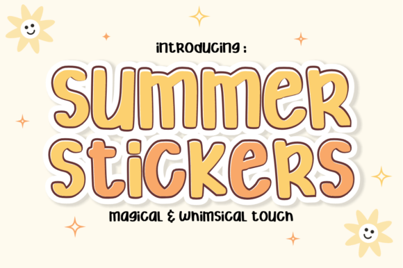Summer Stickers: Bold, Bubbly Font for Sunny Projects
