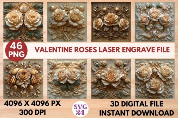 Valentine Roses Laser Engrave File for Your Projects